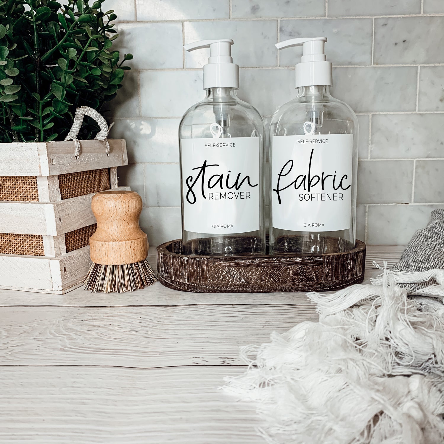 16oz Glass Bottles - Clear/White Label