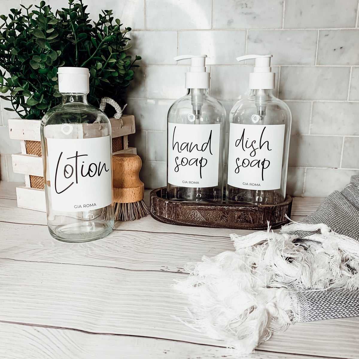 16oz Glass Bottles - Clear/White Label