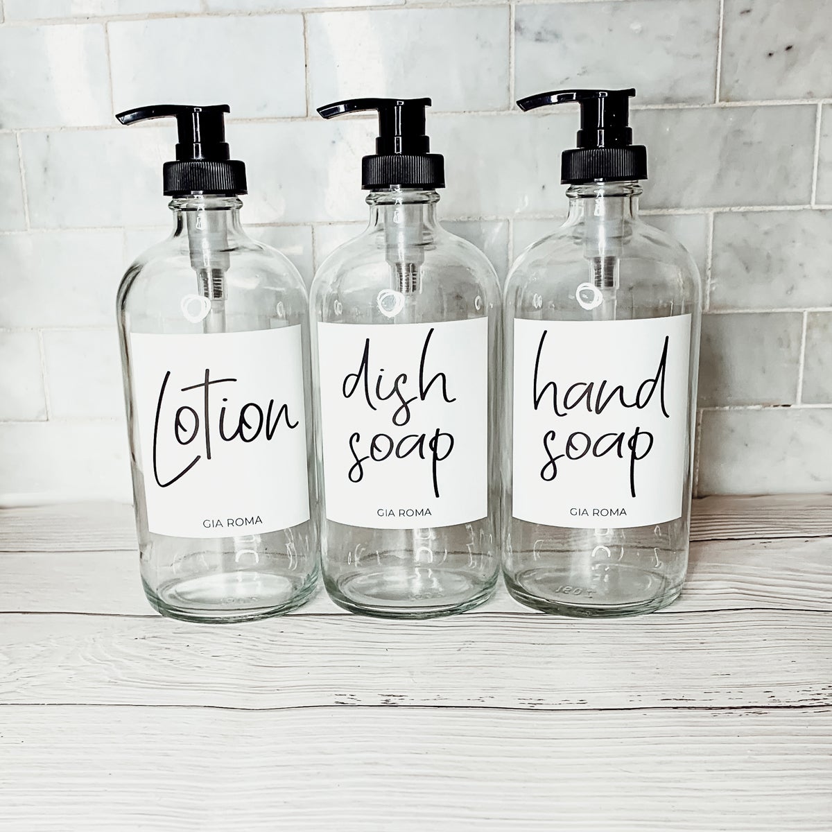 16oz Glass Bottles - Clear/White Label