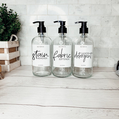 16oz Glass Bottles - Clear/White Label