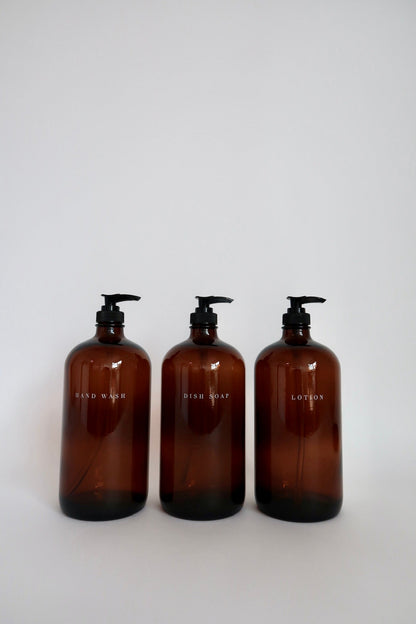 Glass Amber Liquid Pumps