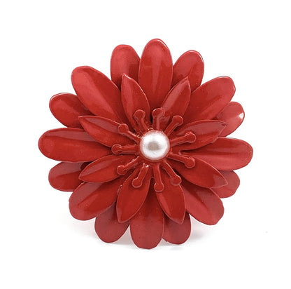 set of 4 Red Floral Napkin Rings