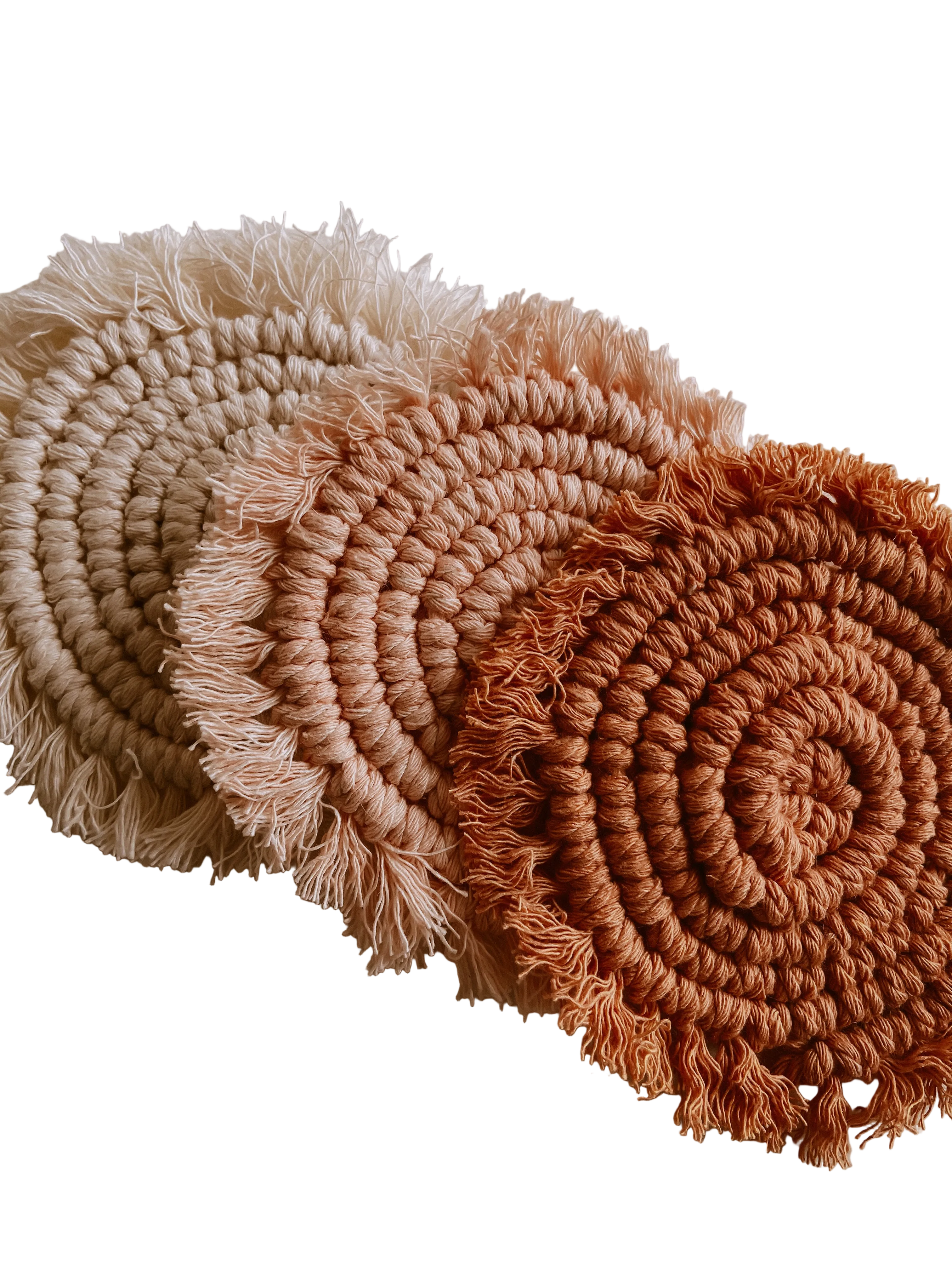 Kera Sunrise Macrame Coaster Set