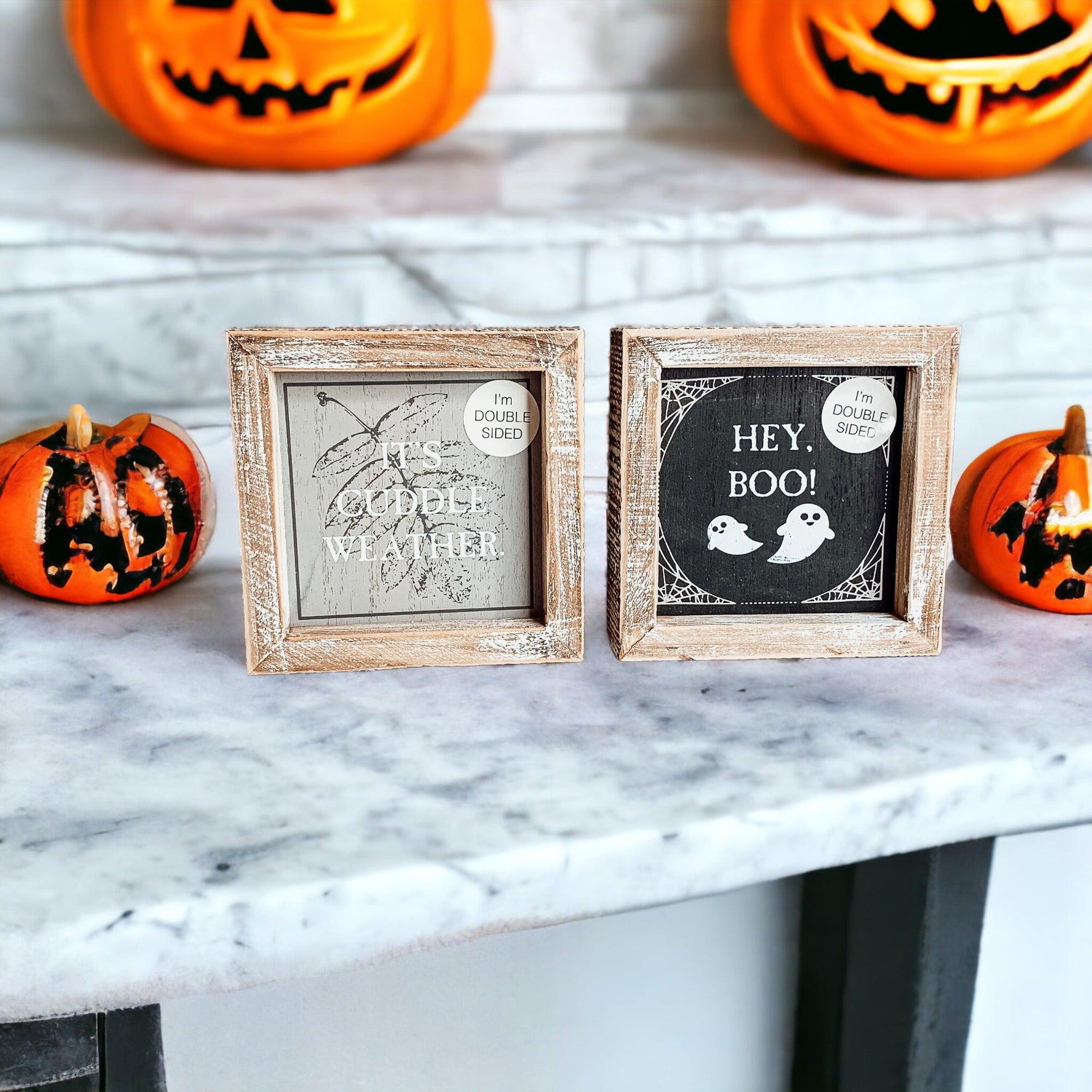Hey Boo + Cuddle | Double-Sided Wood Sign
