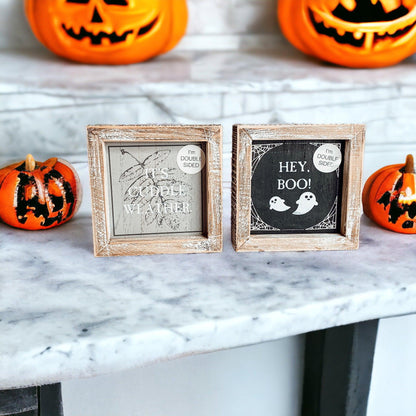 Hey Boo + Cuddle | Double-Sided Wood Sign