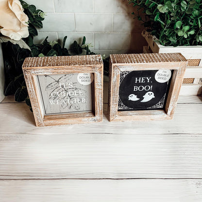 Hey Boo + Cuddle | Double-Sided Wood Sign