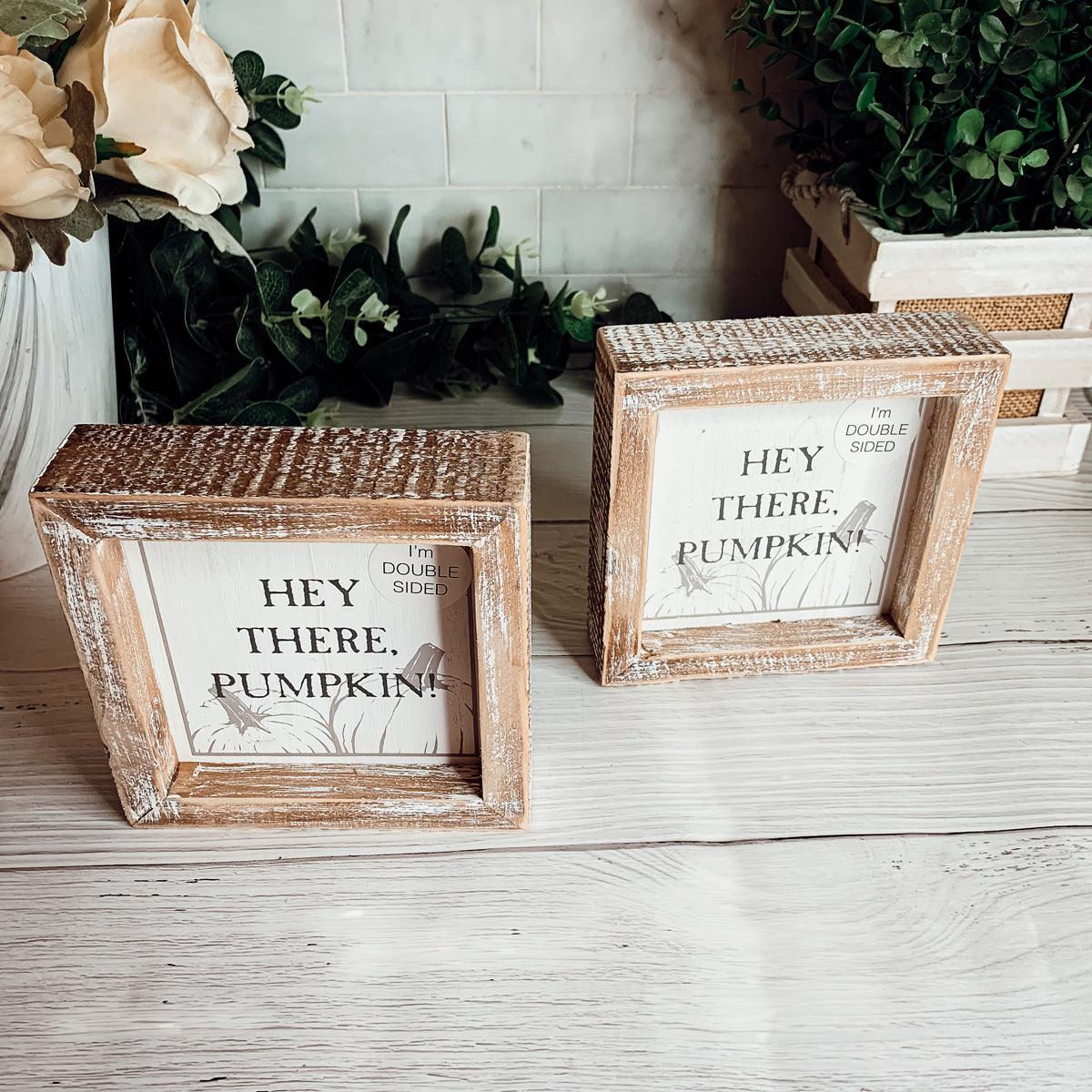 Pumpkin + Spooky | Double-Sided Wooden Sign