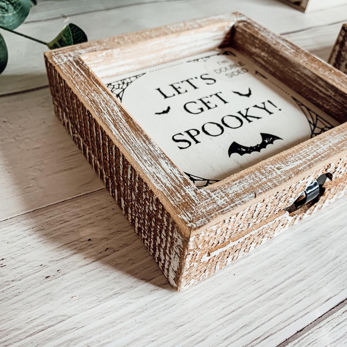Pumpkin + Spooky | Double-Sided Wooden Sign