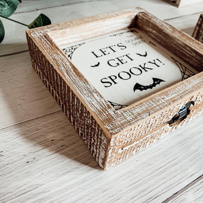 Pumpkin + Spooky | Double-Sided Wooden Sign