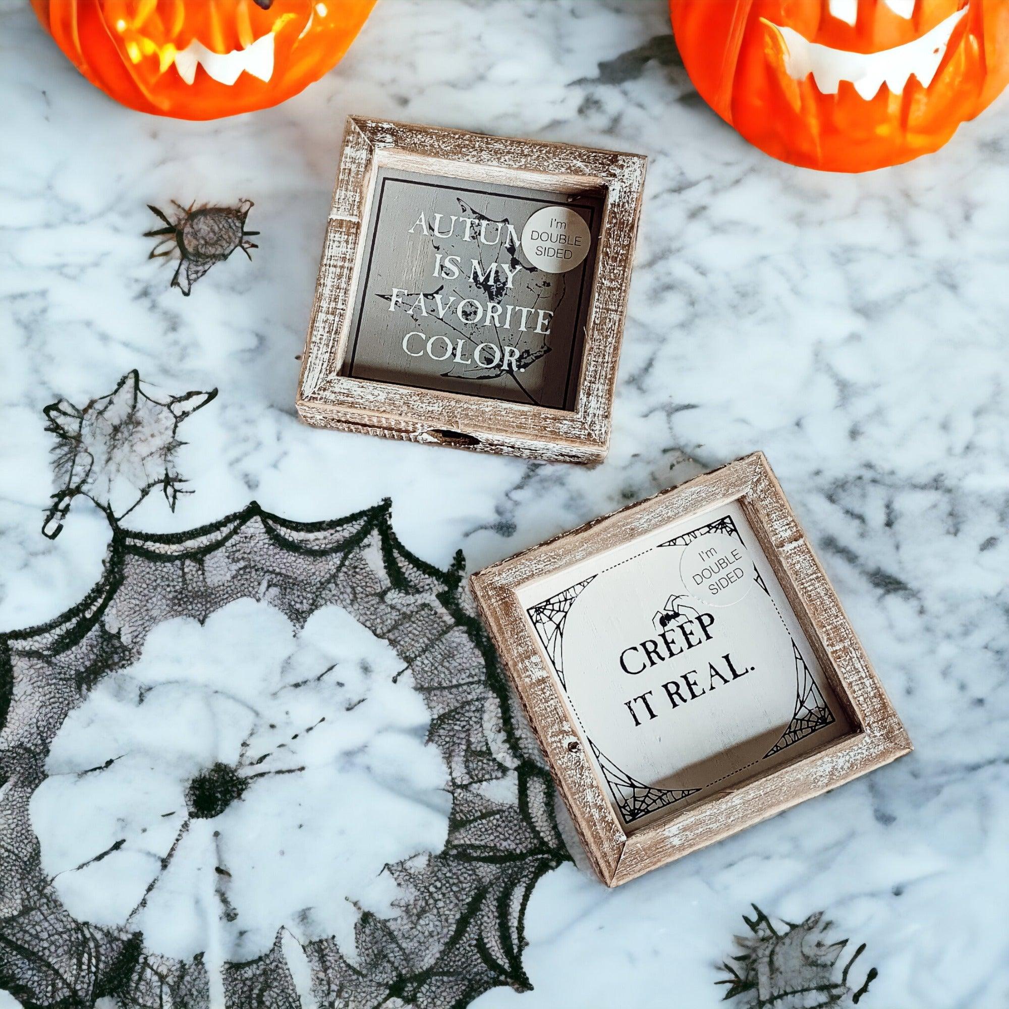 Creep + Autumn | Double-Sided Wood Sign