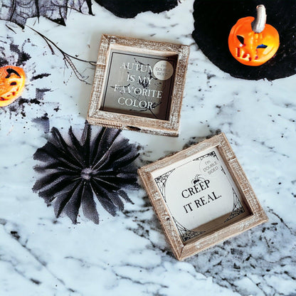 Creep + Autumn | Double-Sided Wood Sign