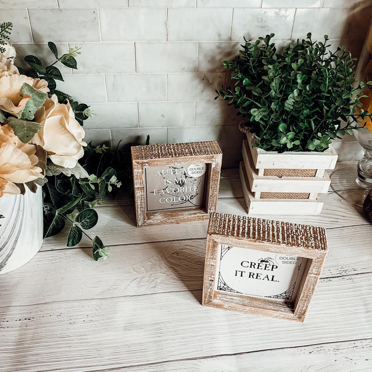Creep + Autumn | Double-Sided Wood Sign