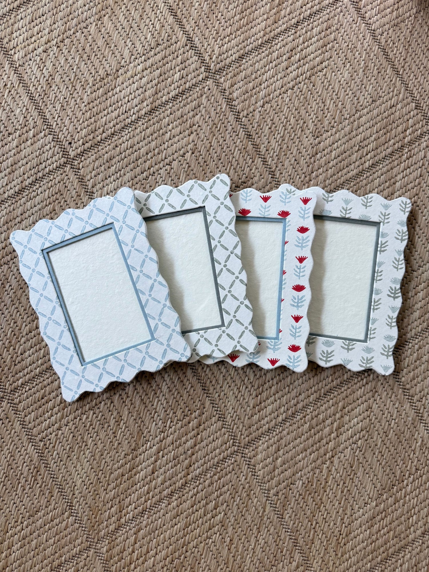 Block Printed Picture Frame - Croix Blue - 4x6