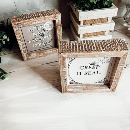 Creep + Autumn | Double-Sided Wood Sign