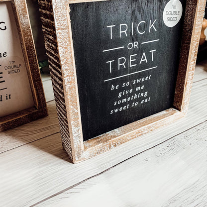 Trick + Thanksgiving | Double-Sided Wood Sign
