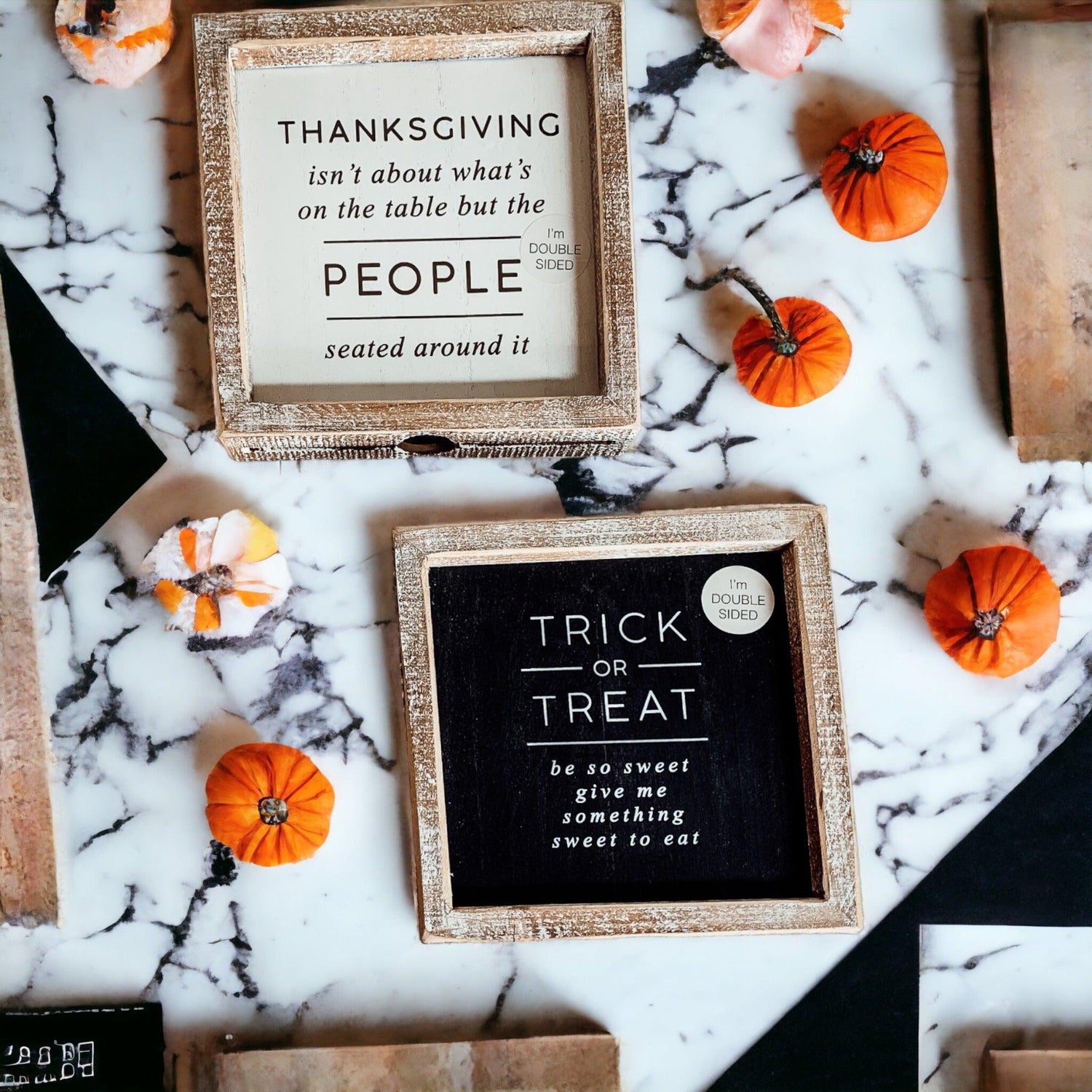 Trick + Thanksgiving | Double-Sided Wood Sign