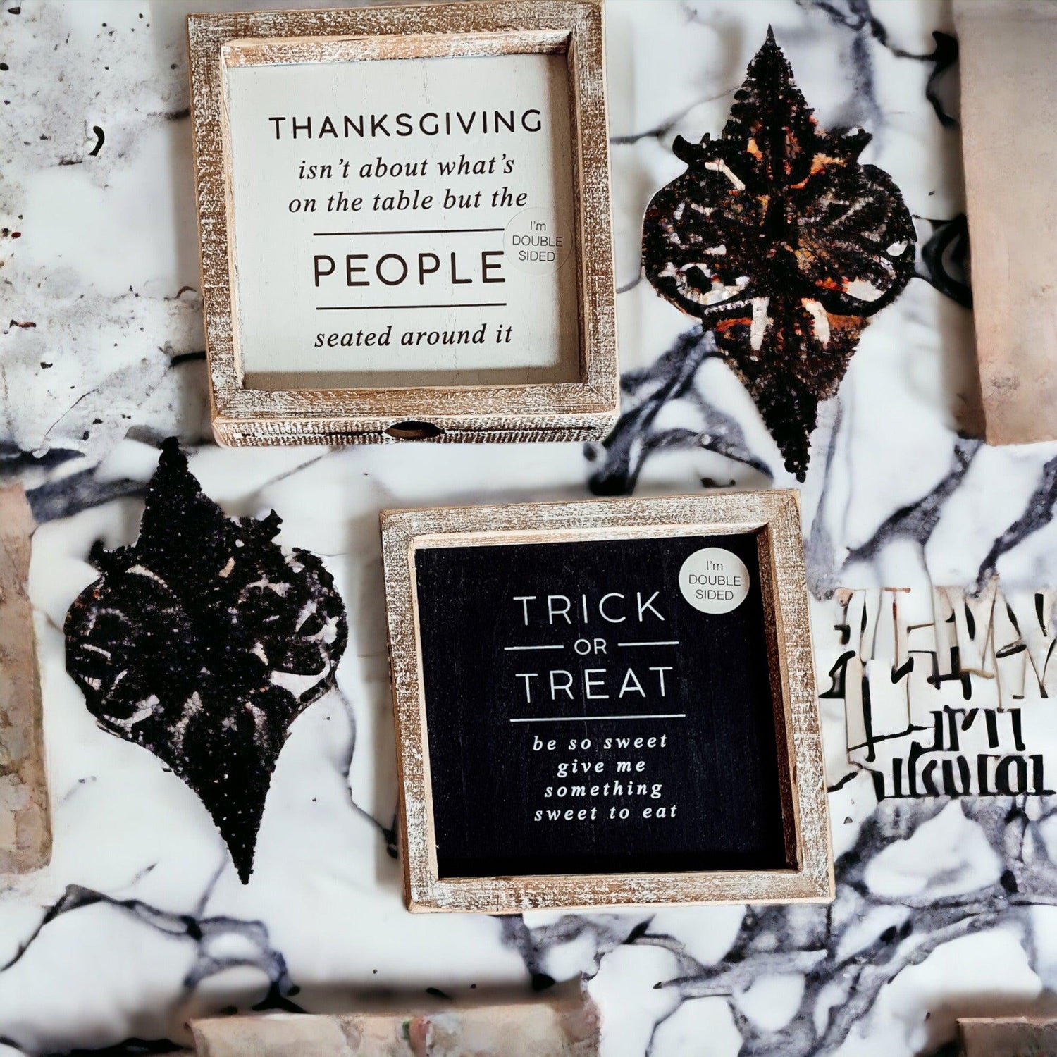 Trick + Thanksgiving | Double-Sided Wood Sign