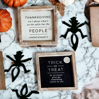 Trick + Thanksgiving | Double-Sided Wood Sign