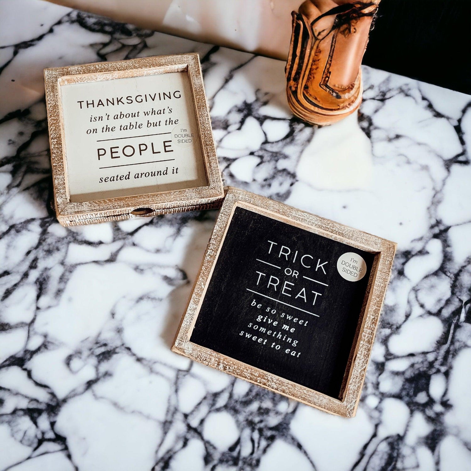 Trick + Thanksgiving | Double-Sided Wood Sign