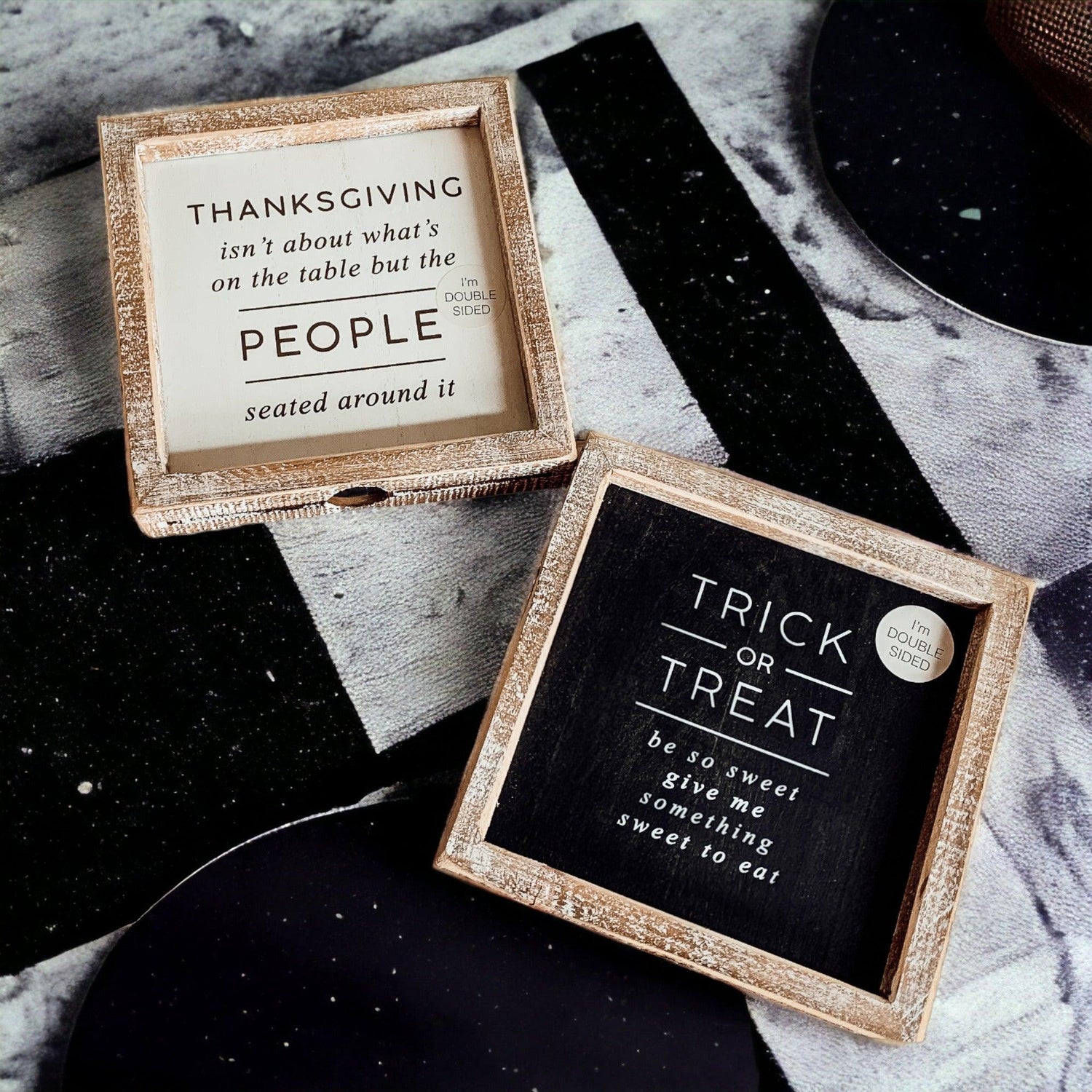 Trick + Thanksgiving | Double-Sided Wood Sign