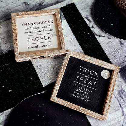 Trick + Thanksgiving | Double-Sided Wood Sign