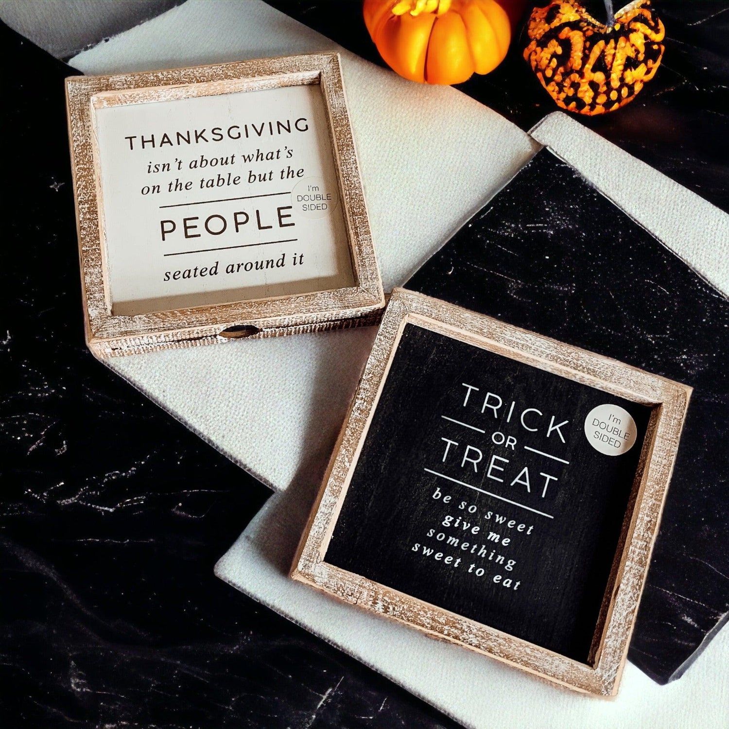 Trick + Thanksgiving | Double-Sided Wood Sign