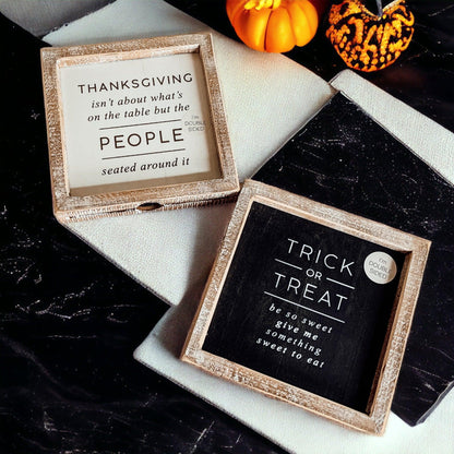 Trick + Thanksgiving | Double-Sided Wood Sign