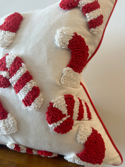 Candy Cane &amp; Santa Hat Pillow Cover