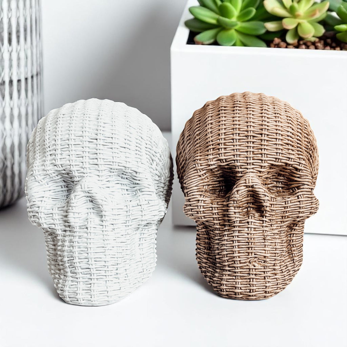 Skull Me - Rattan Resin Skull