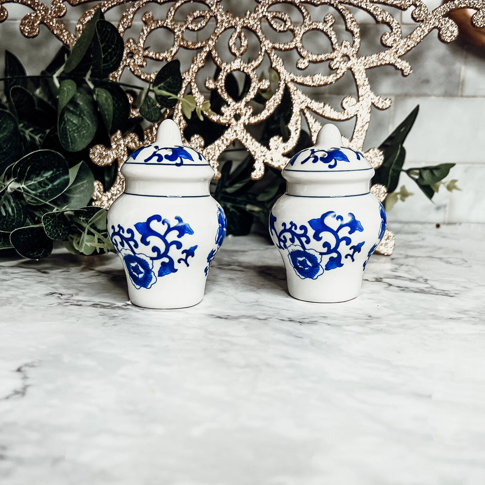 Blue and White Mini Ginger Jar Shakers