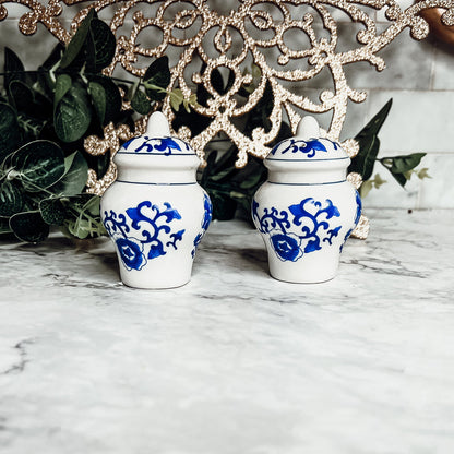Blue and White Mini Ginger Jar Shakers
