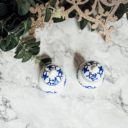 Blue and White Mini Ginger Jar Shakers