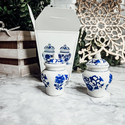 Blue and White Mini Ginger Jar Shakers