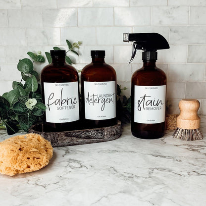 16oz Soap Bottles- Glass Amber|White Label