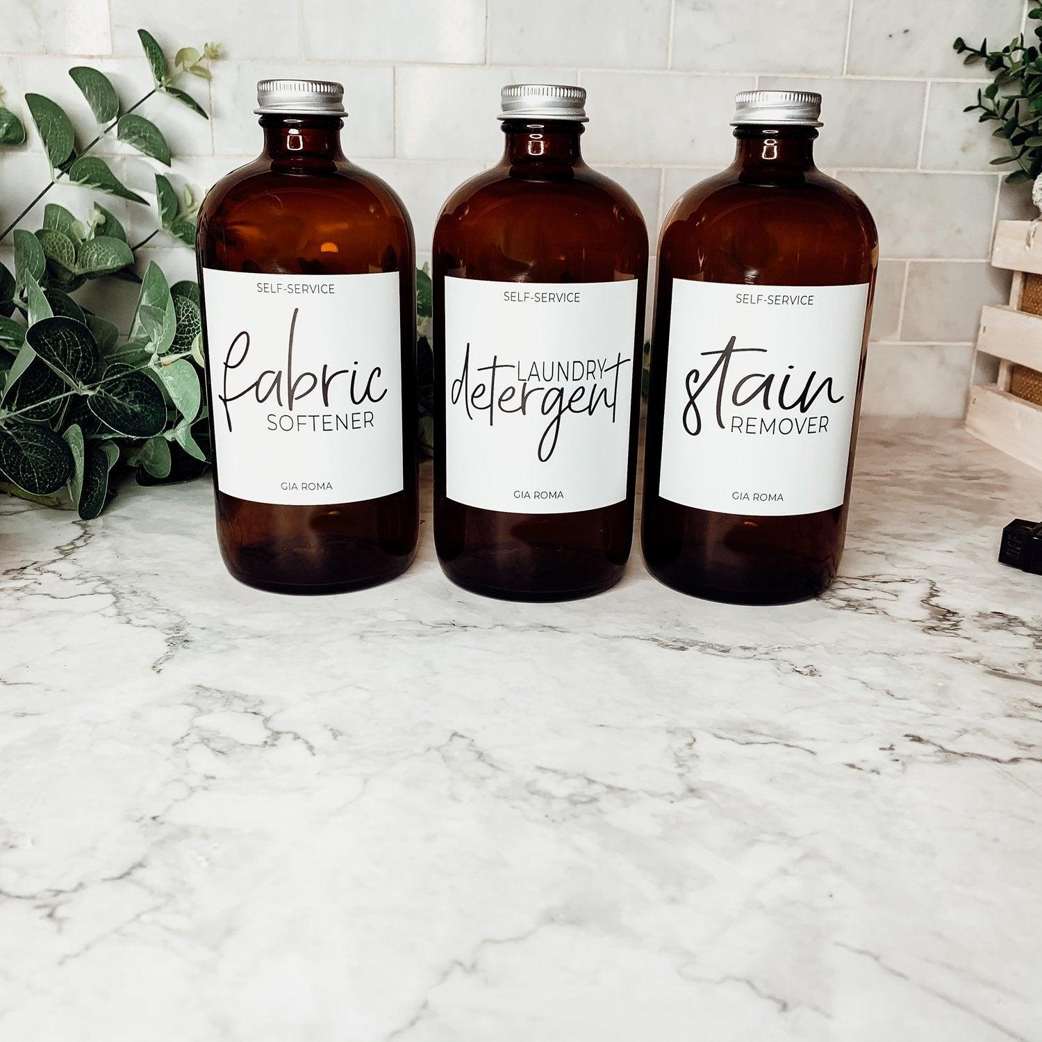16oz Soap Bottles- Glass Amber|White Label