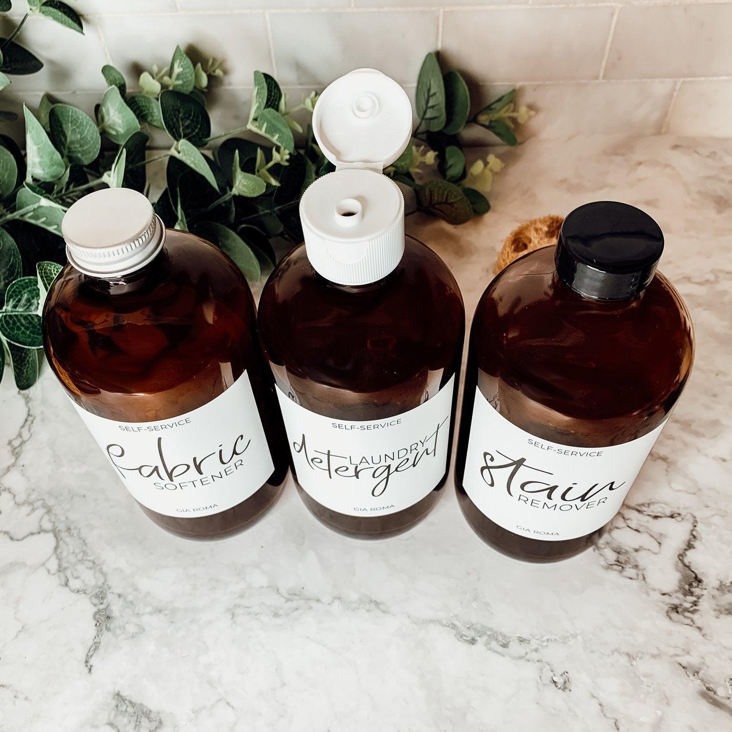 16oz Soap Bottles- Glass Amber|White Label