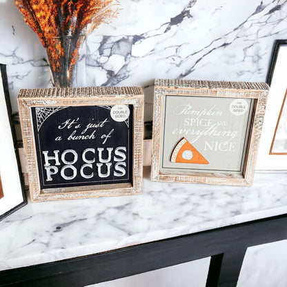 Hocus Pocus + Pumpkin Spice Double Sided Wood Sign