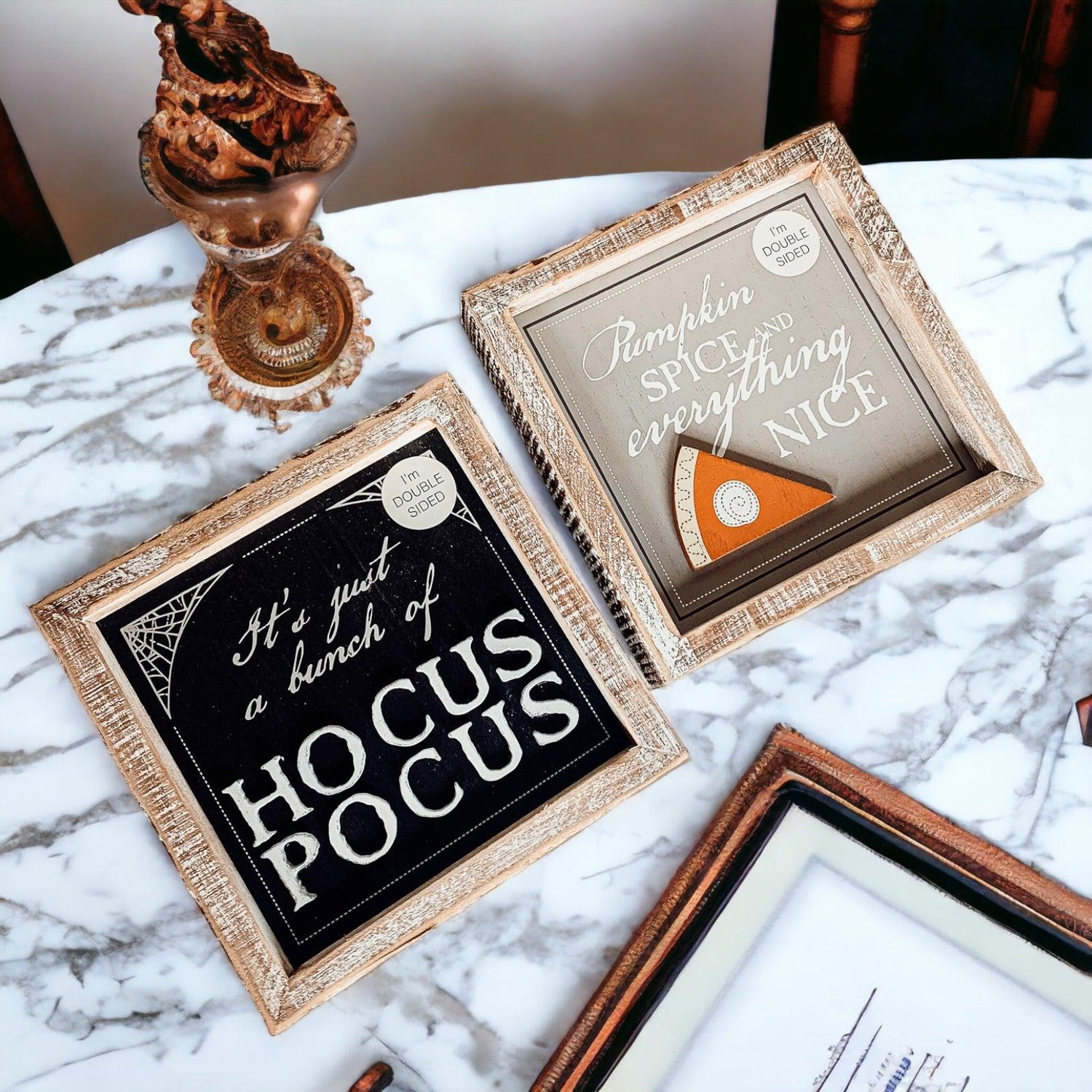 Hocus Pocus + Pumpkin Spice Double Sided Wood Sign