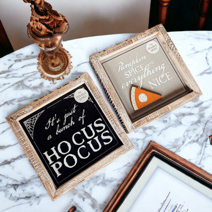 Hocus Pocus + Pumpkin Spice Double Sided Wood Sign