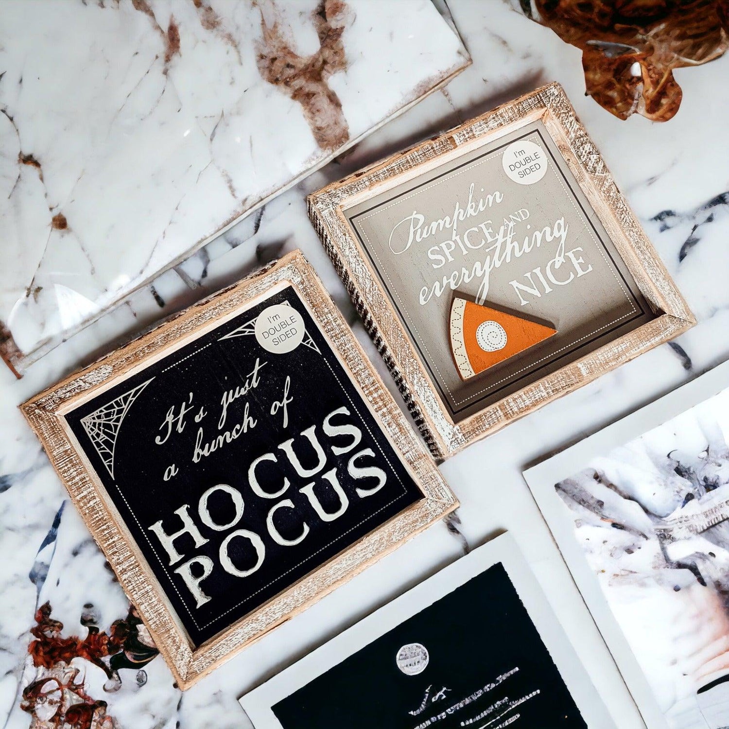 Hocus Pocus + Pumpkin Spice Double Sided Wood Sign