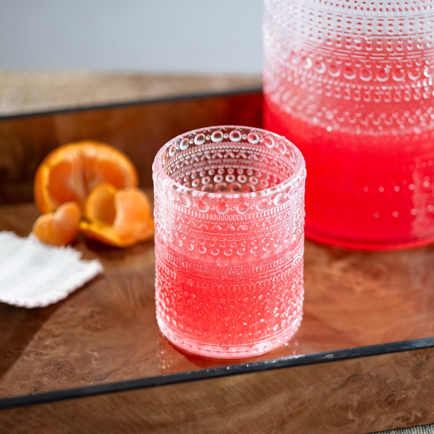 Clear Melamine Dot Drinkware Set | Complete Collection - 9 Pc Set