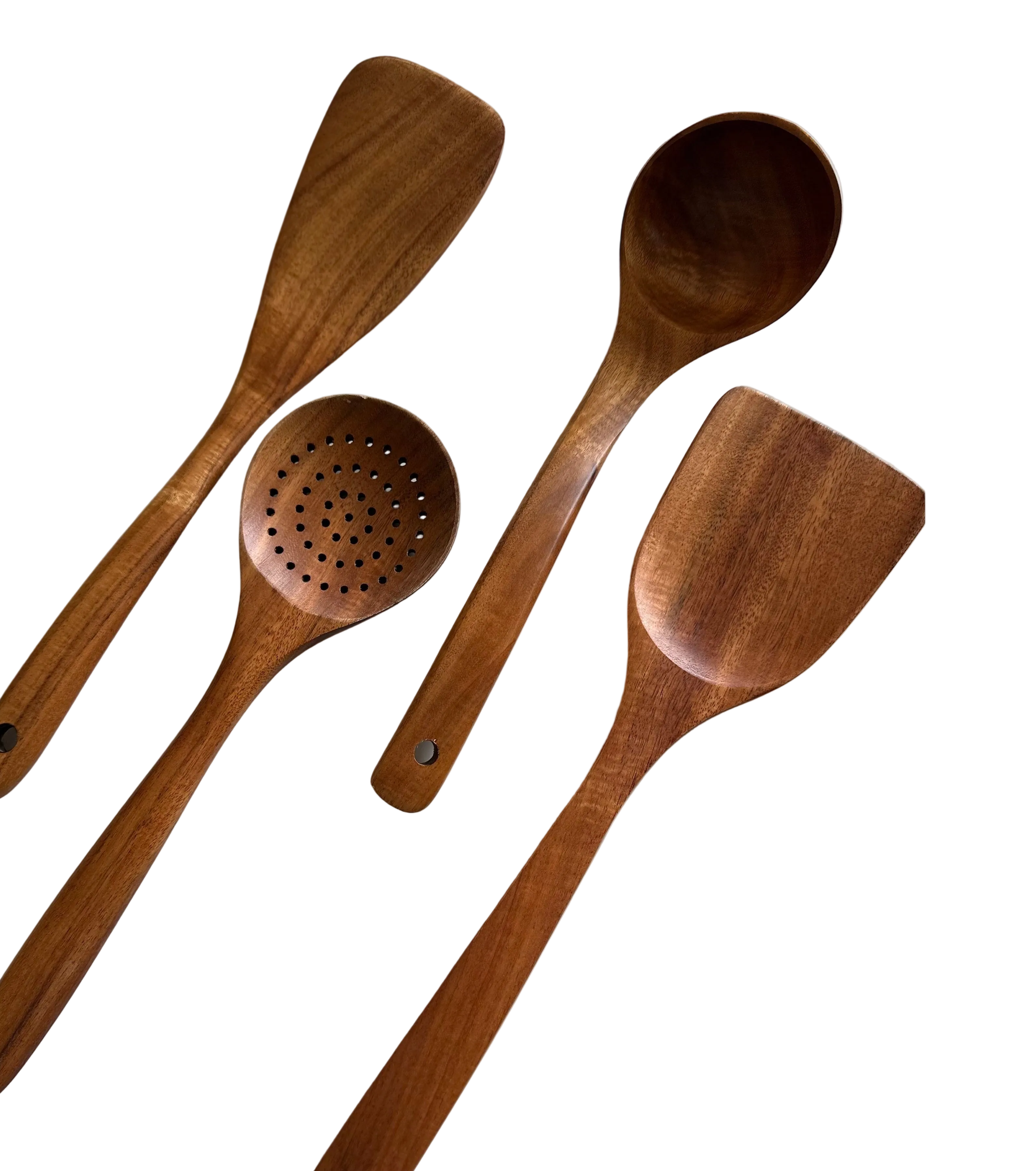 Teak Wooden Utensils, Set of 4