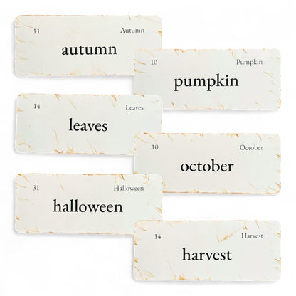Vintage-Inspired Autumn Flashcards | Set of 6