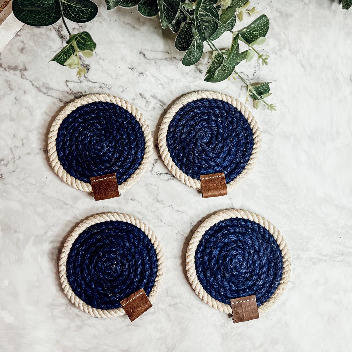 Nautical Rope Braided Coasters - Set of 4