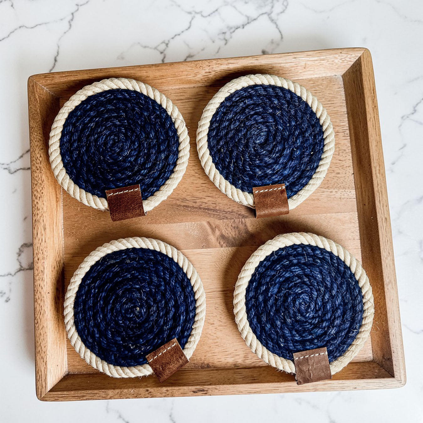 Nautical Rope Braided Coasters - Set of 4