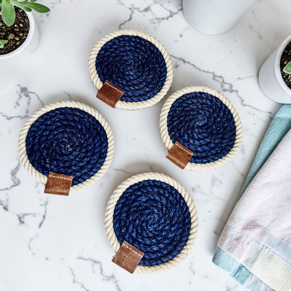 Nautical Rope Braided Coasters - Set of 4