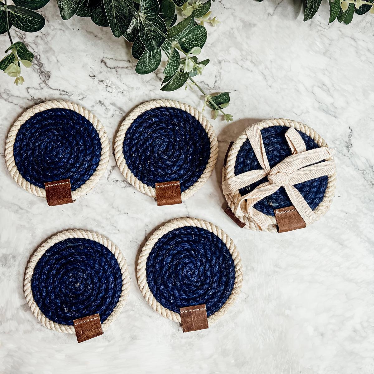 Nautical Rope Braided Coasters - Set of 4