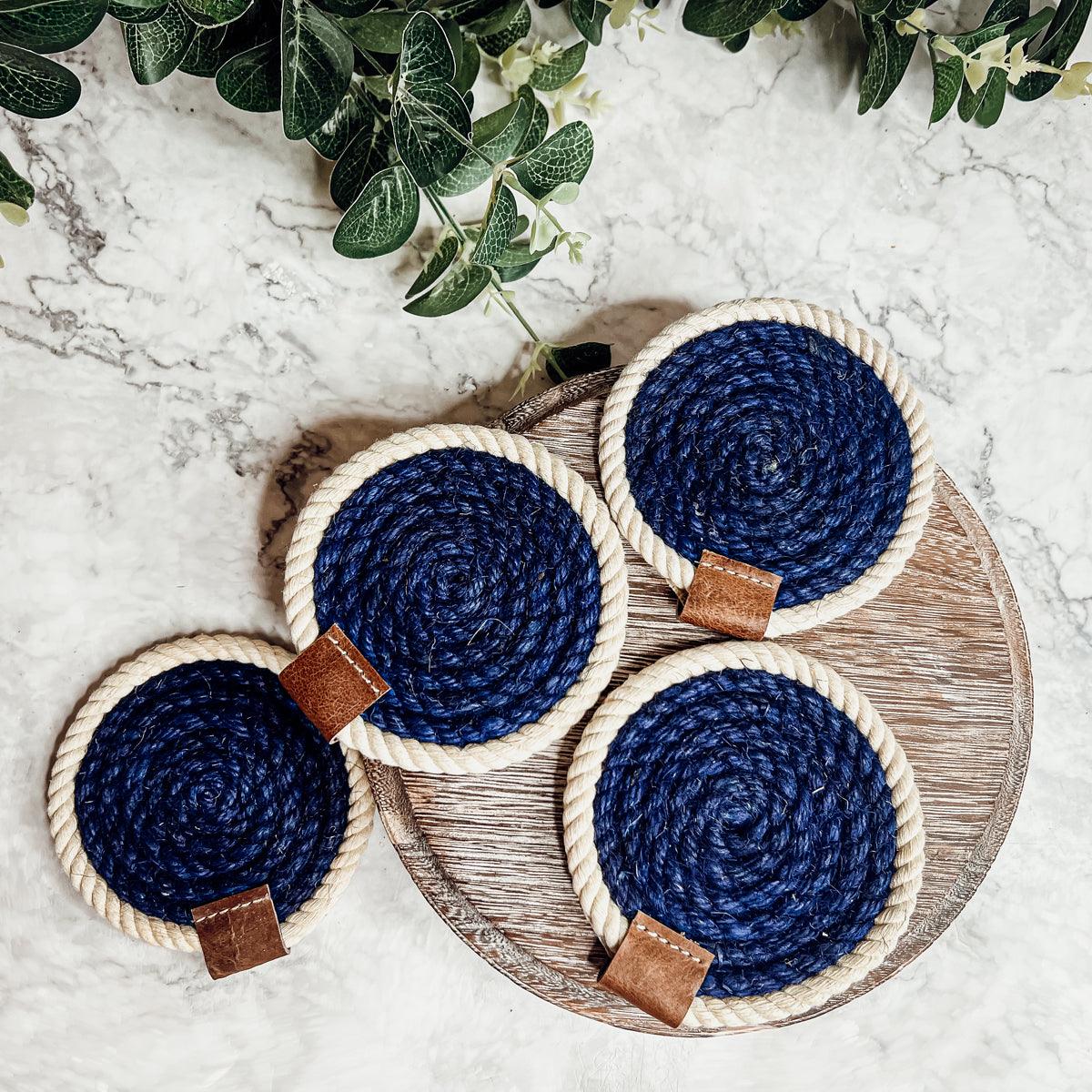 Nautical Rope Braided Coasters - Set of 4