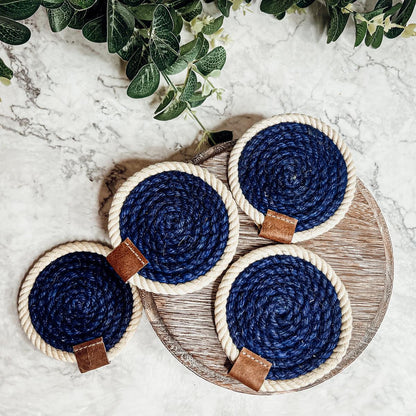 Nautical Rope Braided Coasters - Set of 4