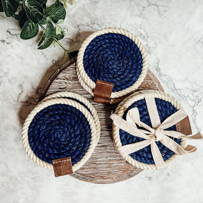 Nautical Rope Braided Coasters - Set of 4